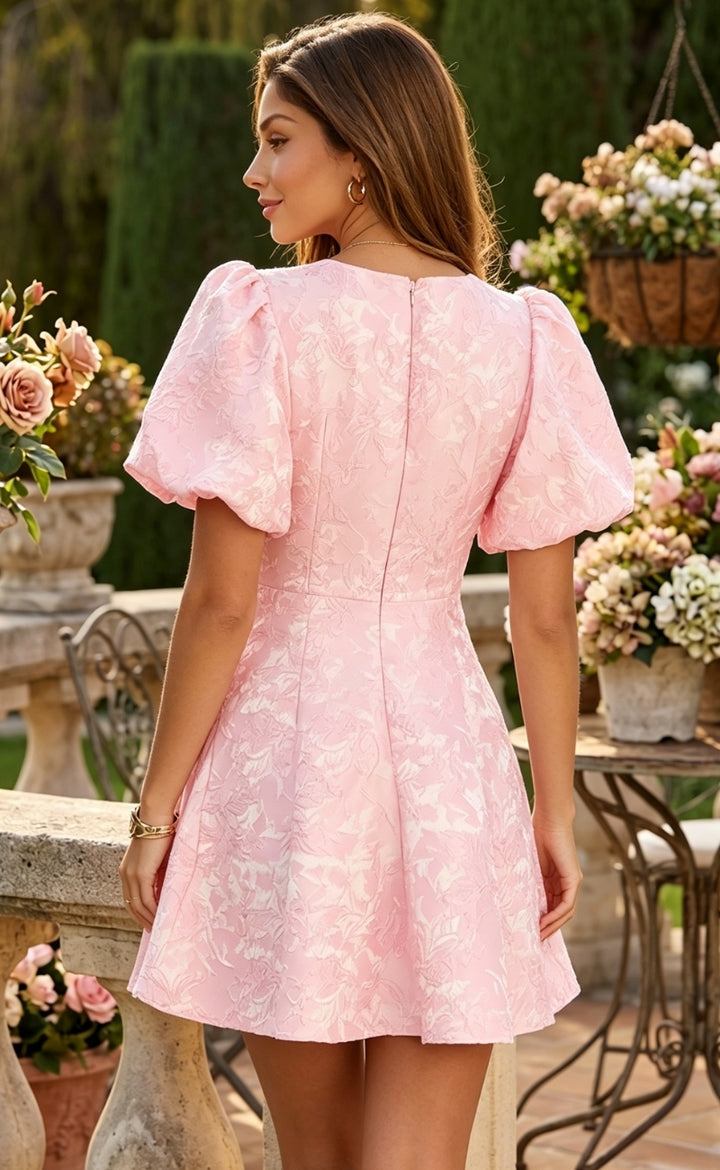 Jacquard A Line V Neck Cut Out Ruched Homecoming Dresses for Women