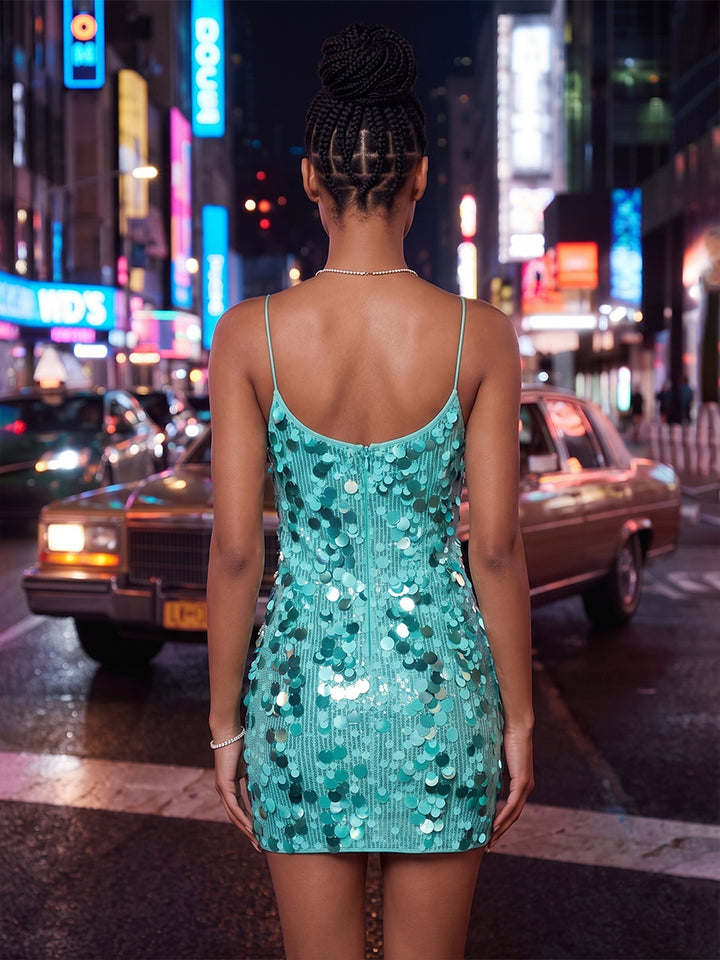 Sequin Bodycon Spaghetti Straps Tight elegent Homecoming Dresses for Women
