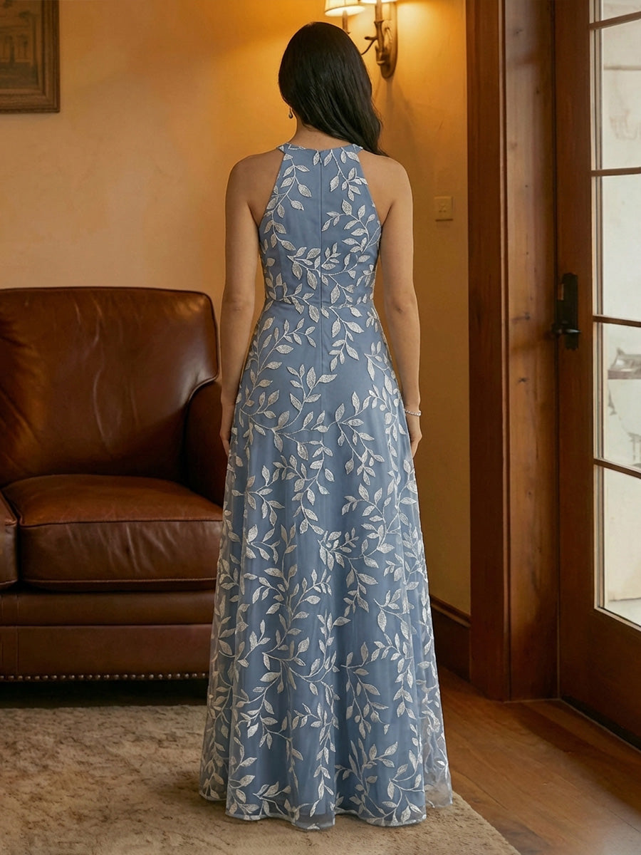 Tulle Scoop Neck Lace Appliques Mother of the Bride Dresses