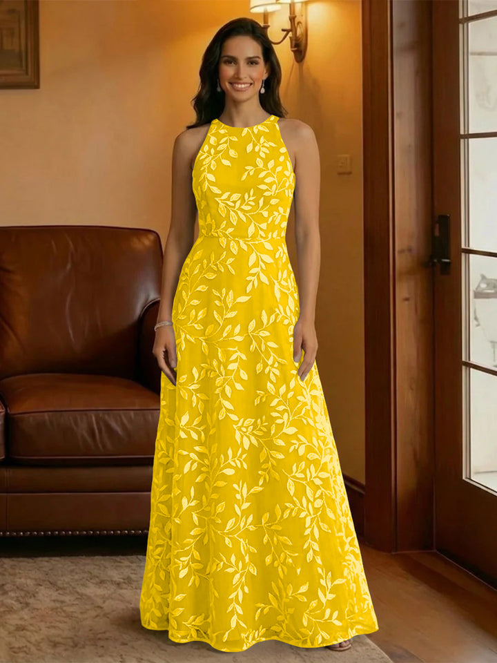 Tulle Scoop Neck Lace Appliques Mother of the Bride Dresses