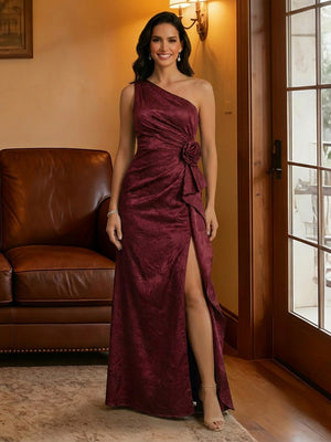 Jacquard One Shoulder Mother of the Bride Dresses