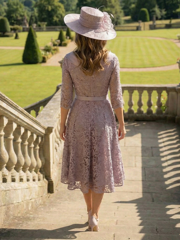 Lace Appliques Scoop Neck Mother of the Bride Dresses