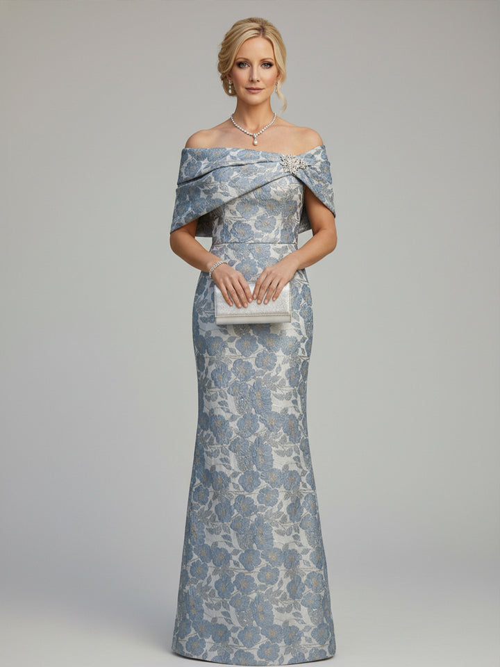 Mother of the Bride & Groom Dress Mermaid Corset Off the Shoulder Floral