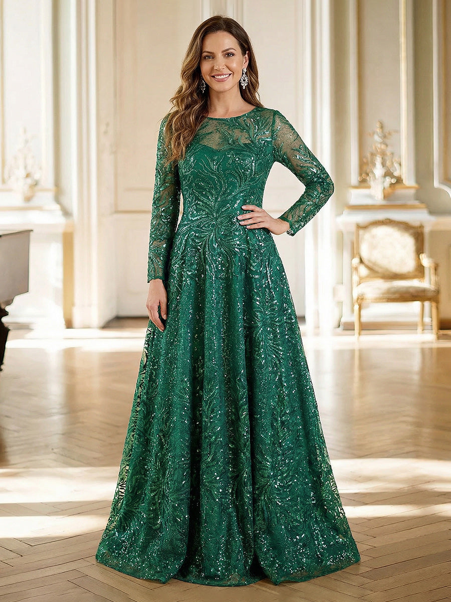 Mother of the Bride & Groom Dress Formal Gown A Line Corset Scoop Neck Laces