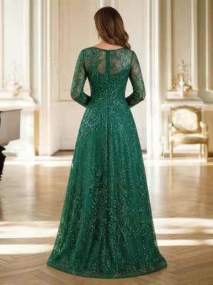 Mother of the Bride & Groom Dress Formal Gown A Line Corset Scoop Neck Laces