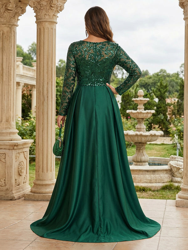 Mother of the Bride & Groom Dress Corset A Line Pleats Scoop Neck Satin