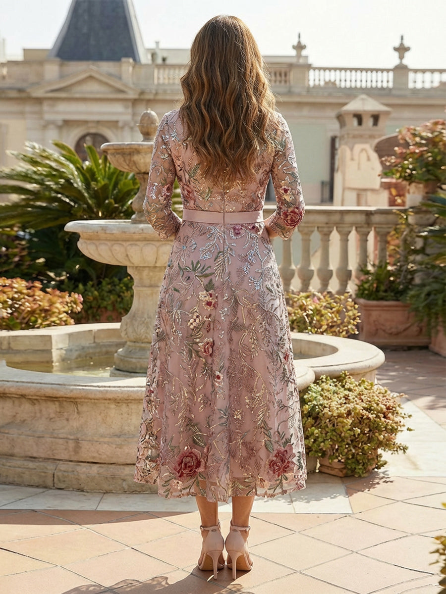 A Line Mother of the Bride & Groom Dresses with Flower Appliques