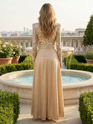 Long Sleeves Mother of the Bride Dresses Flower Embroidery