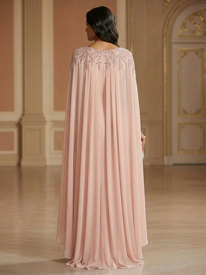Chiffon Mermaid Scoop Neck Floor Length Mother of the Bride Dresses