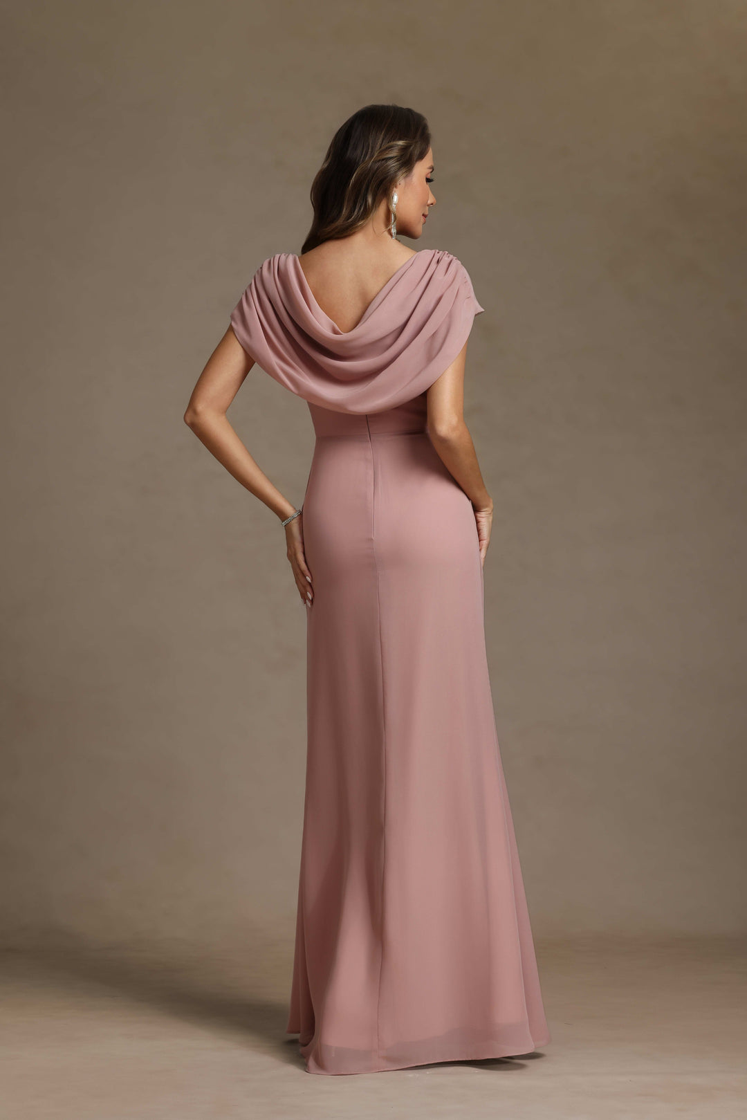 Chiffon Scoop Neck Ruffles Mother of the Bride Dresses