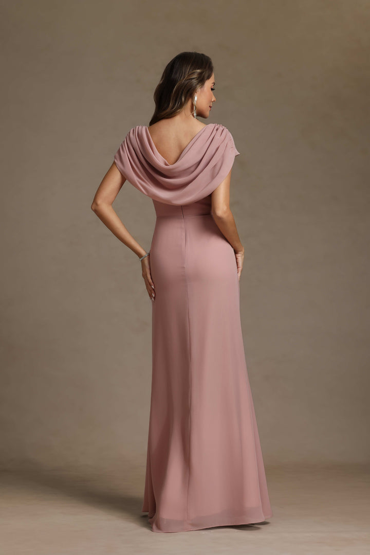 Chiffon Scoop Neck Ruffles Mother of the Bride Dresses