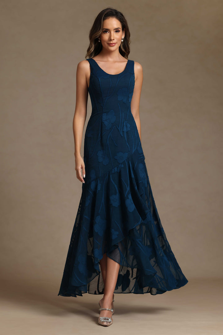 Floral Round Neck Mother of the Bride Dresses with Jacket