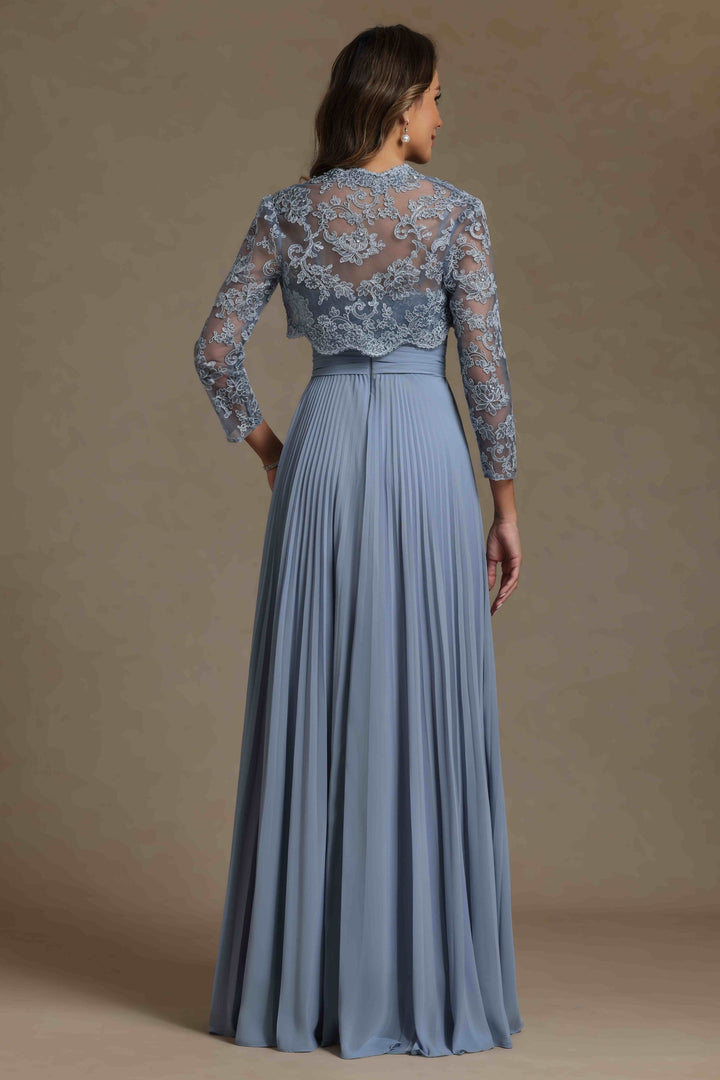 Lace Appliques Sweetheart Pleated Mother of the Bride Dresses with Jacket