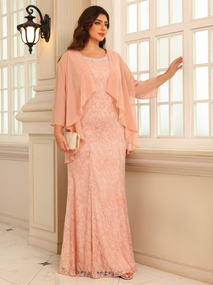 Laces Sheath Scoop Neck Floor Length Mother of the Bride Dresses