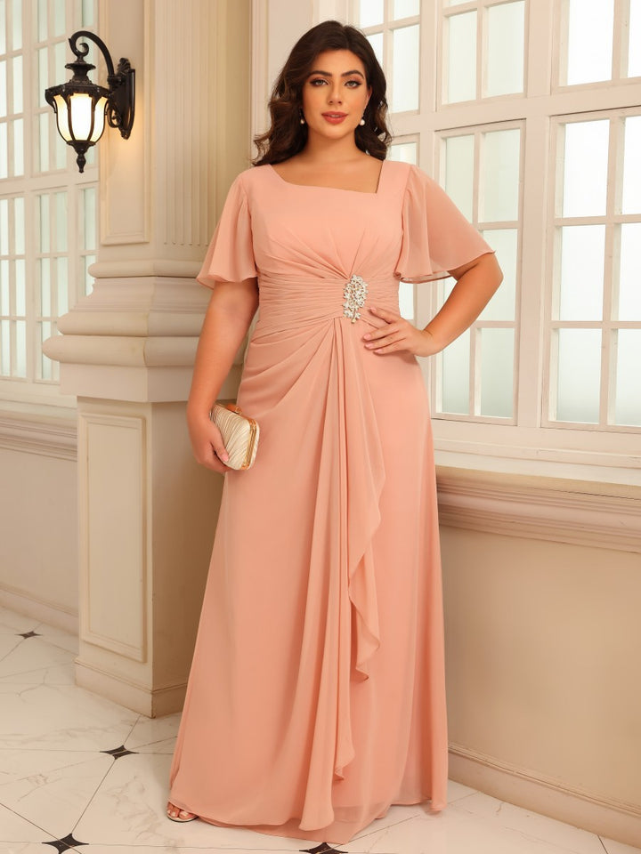 Chiffon A Line Square Neck Mother of the Bride Dresses