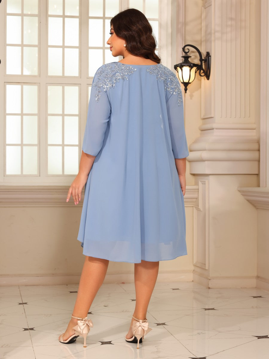 Chiffon A Line V Neck Mother of the Bride Dresses with Pocket