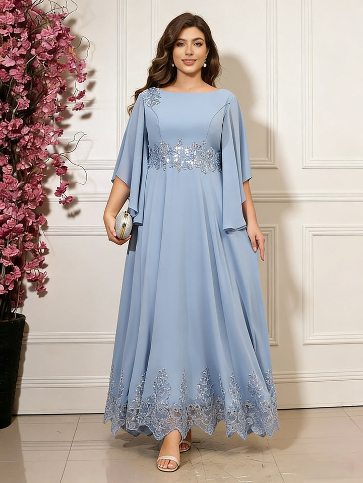Chiffon A Line Scoop Neck Mother of the Bride Dresses