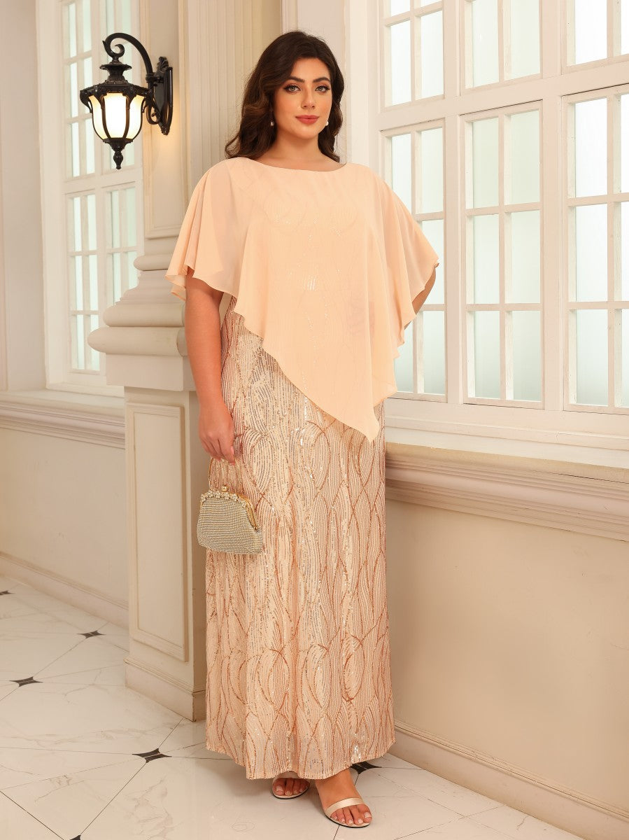 Sequin Sheath Scoop Neck Floor Length Mother of the Bride Dresses