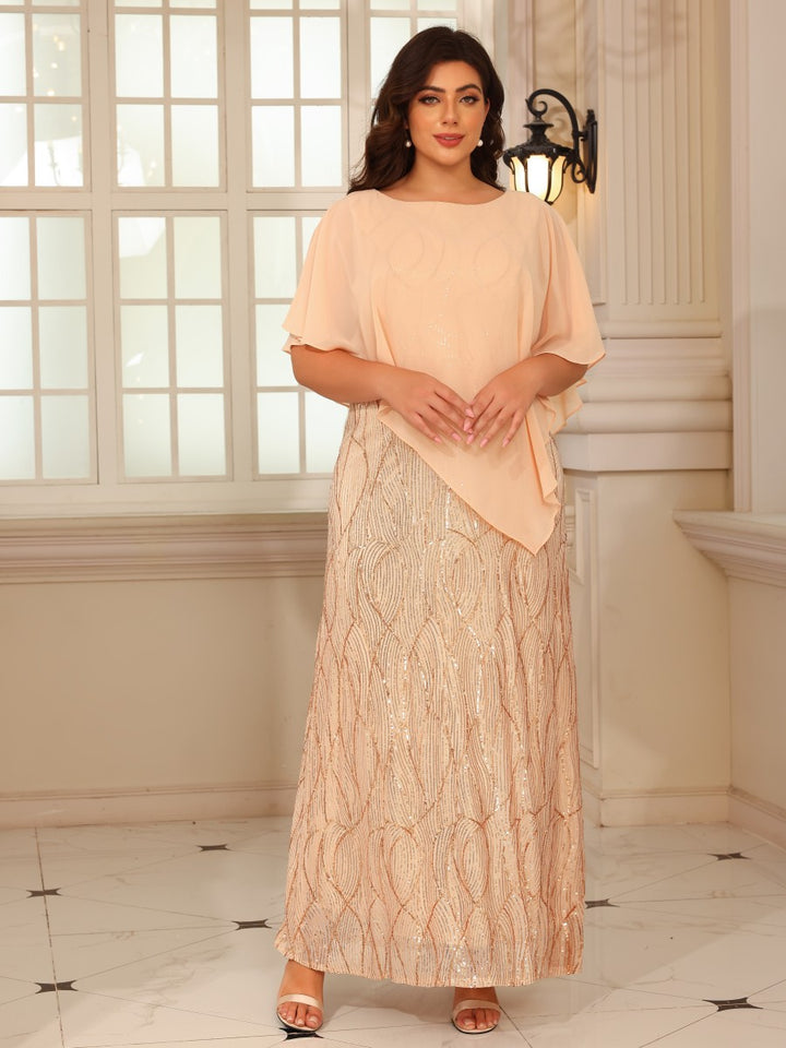 Sequin Sheath Scoop Neck Floor Length Mother of the Bride Dresses