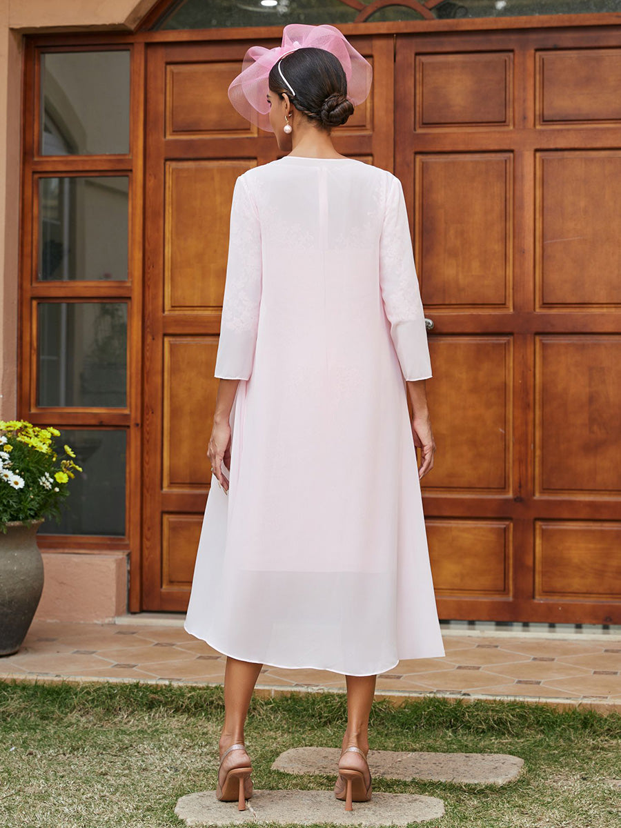 2 Pieces Chiffon Lace Appliques Mother of the Bride Dresses