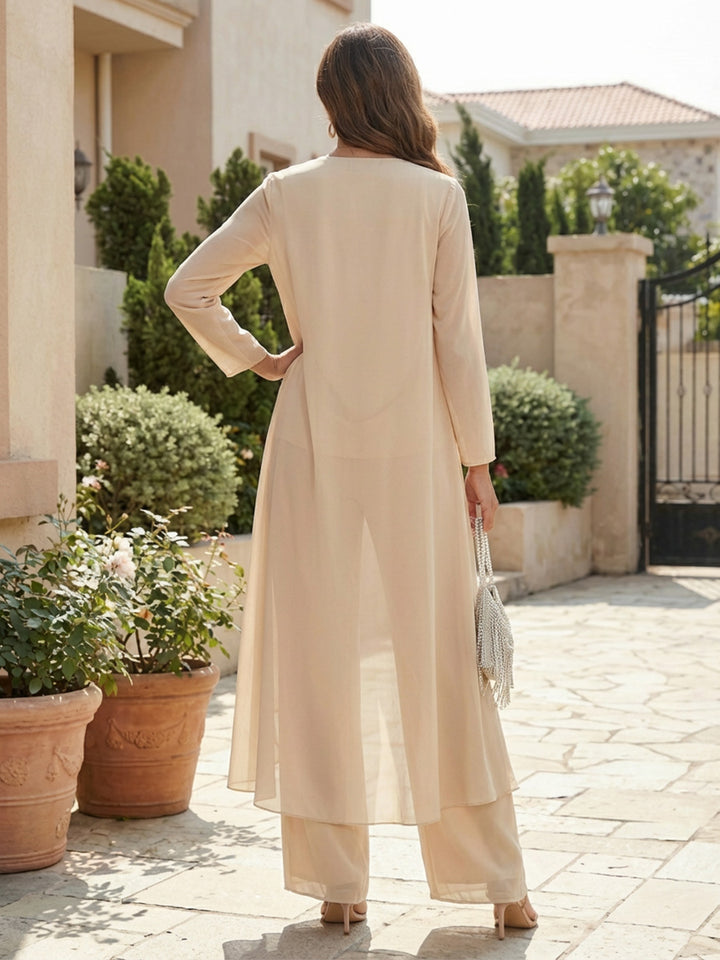 2 Pieces Simple Chiffon Mother of the Bride & Groom Pantsuit