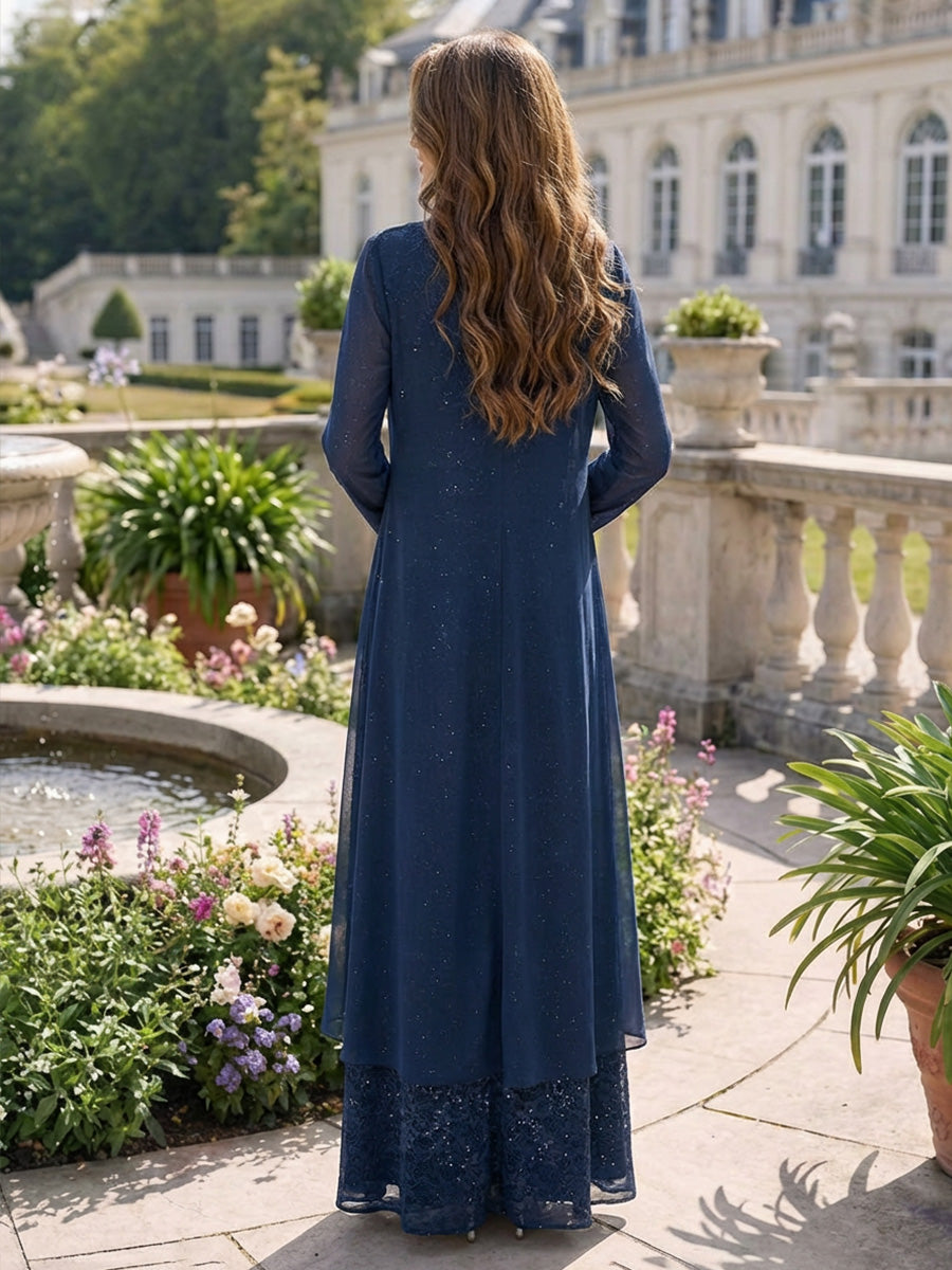 2 Pieces Lace Appliques Chiffon Mother of the Bride Dresses