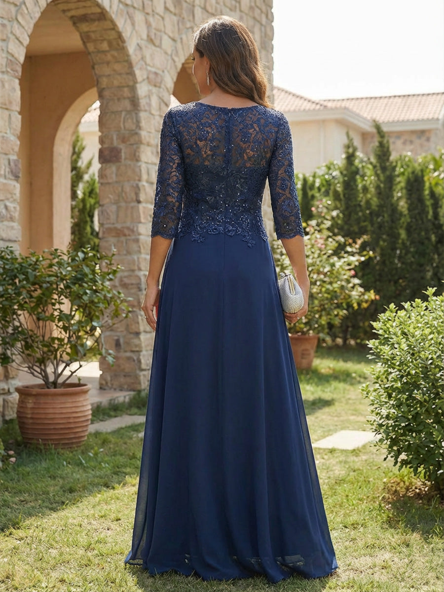 Sequin Appliques Chiffon A Line Mother of the Bride Dresses