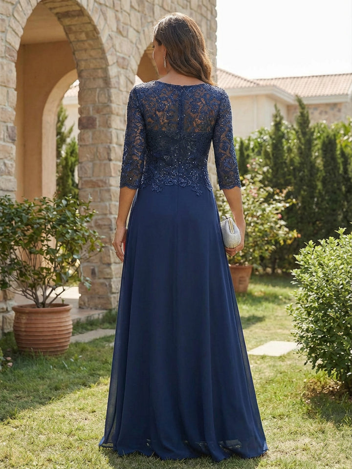 Sequin Appliques Chiffon A Line Mother of the Bride Dresses