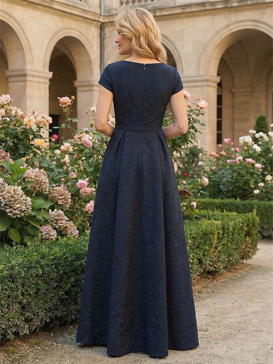 A Line V Neck Floor Length Mother of the Bride Dresses