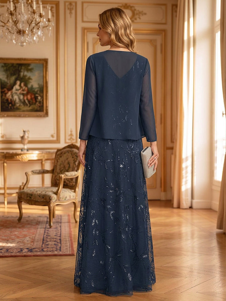 Chiffon Mermaid V Neck Lace Appliques Ruched Mother of the Bride Dresses