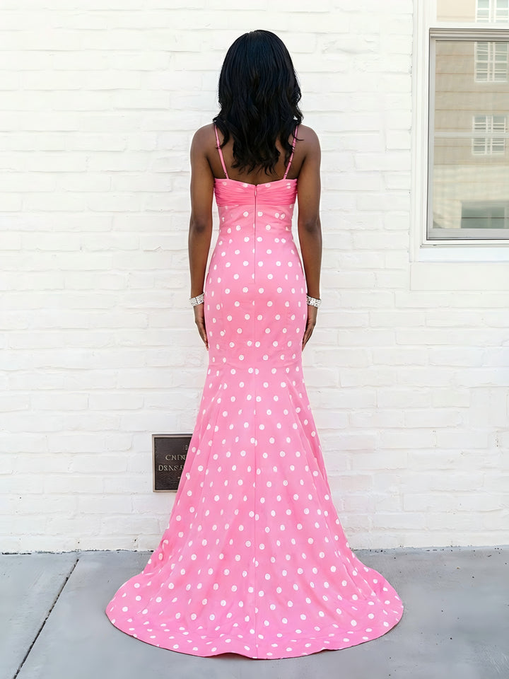 Satin Spaghetti Straps Mermaid Biw Prom Evening Dresses