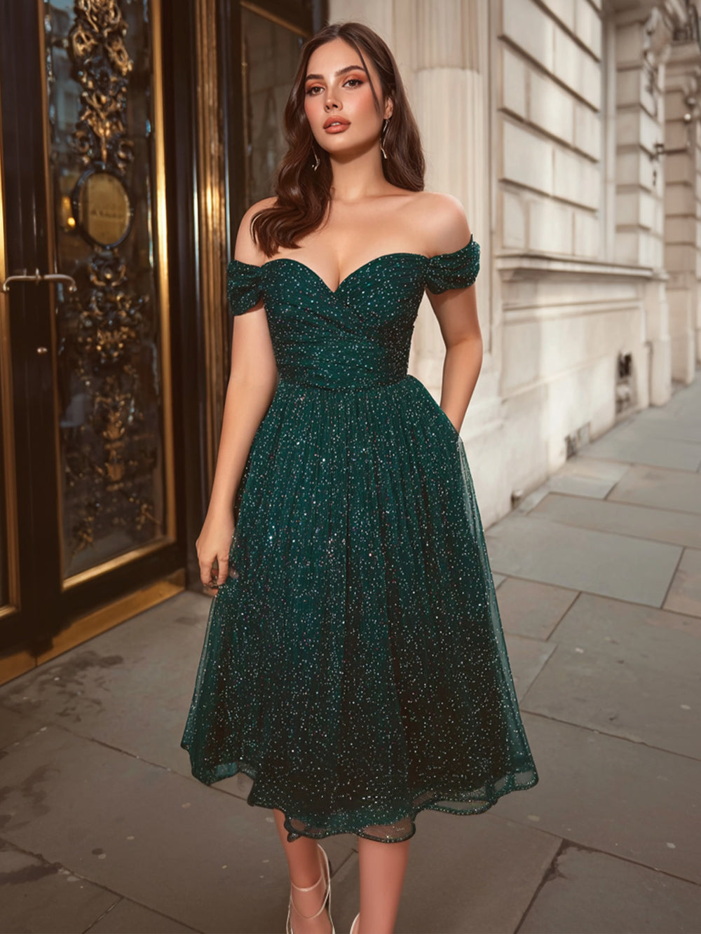 Tulle Off the Shoulder Corset Ruffles Formal Dresses