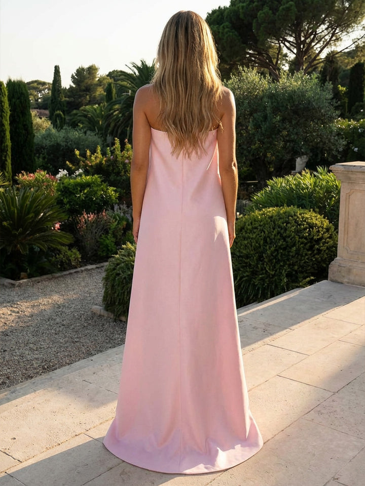 Satin Strapless Layered Ruffles Mermaid Formal Dresses