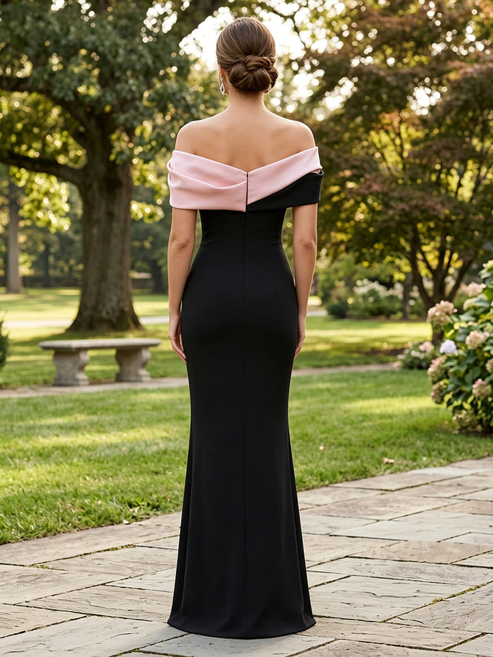 Satin Mermaid Off the Shoulder Ruched Formal Dresses