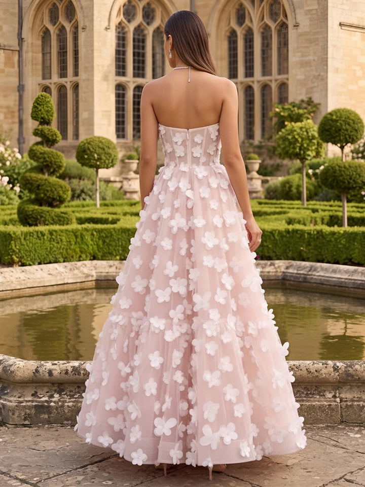 Tulle A Line Sweetheart Corset Formal Dresses