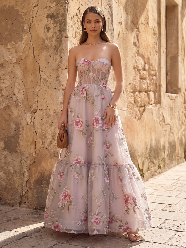 Tulle A Line Sweetheart Pleats Formal Dresses