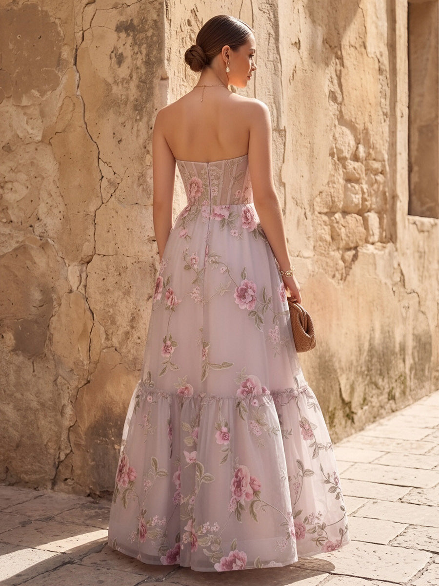 Tulle A Line Sweetheart Pleats Formal Dresses
