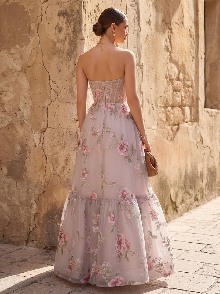 Tulle A Line Sweetheart Pleats Formal Dresses