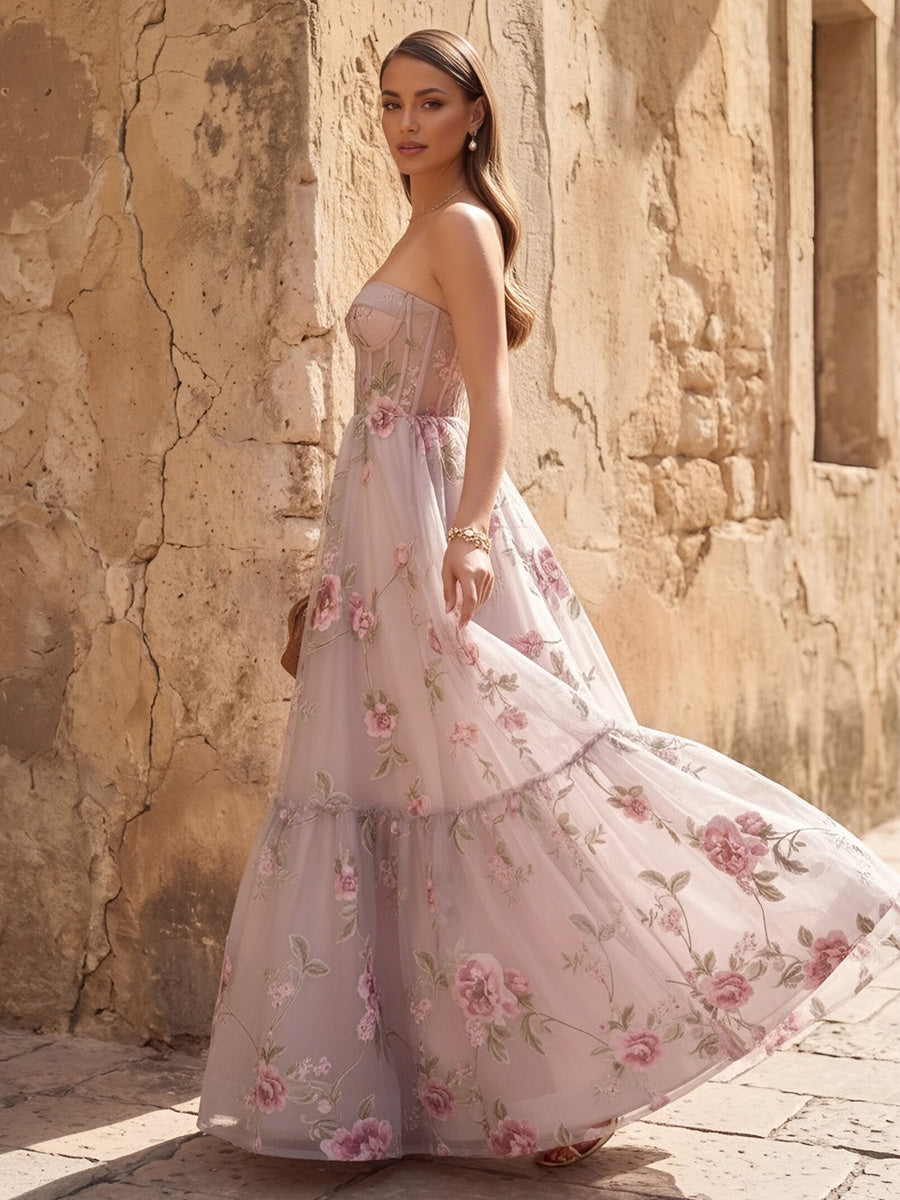 Tulle A Line Sweetheart Pleats Formal Dresses