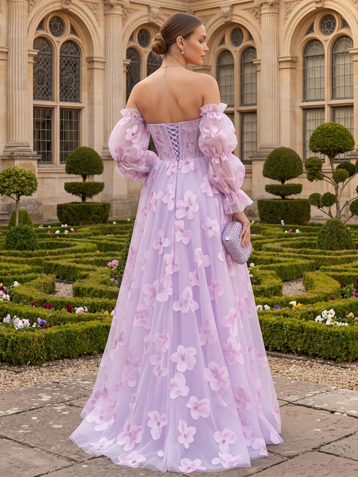 Tulle A Line Sweetheart Pleats Formal Dresses