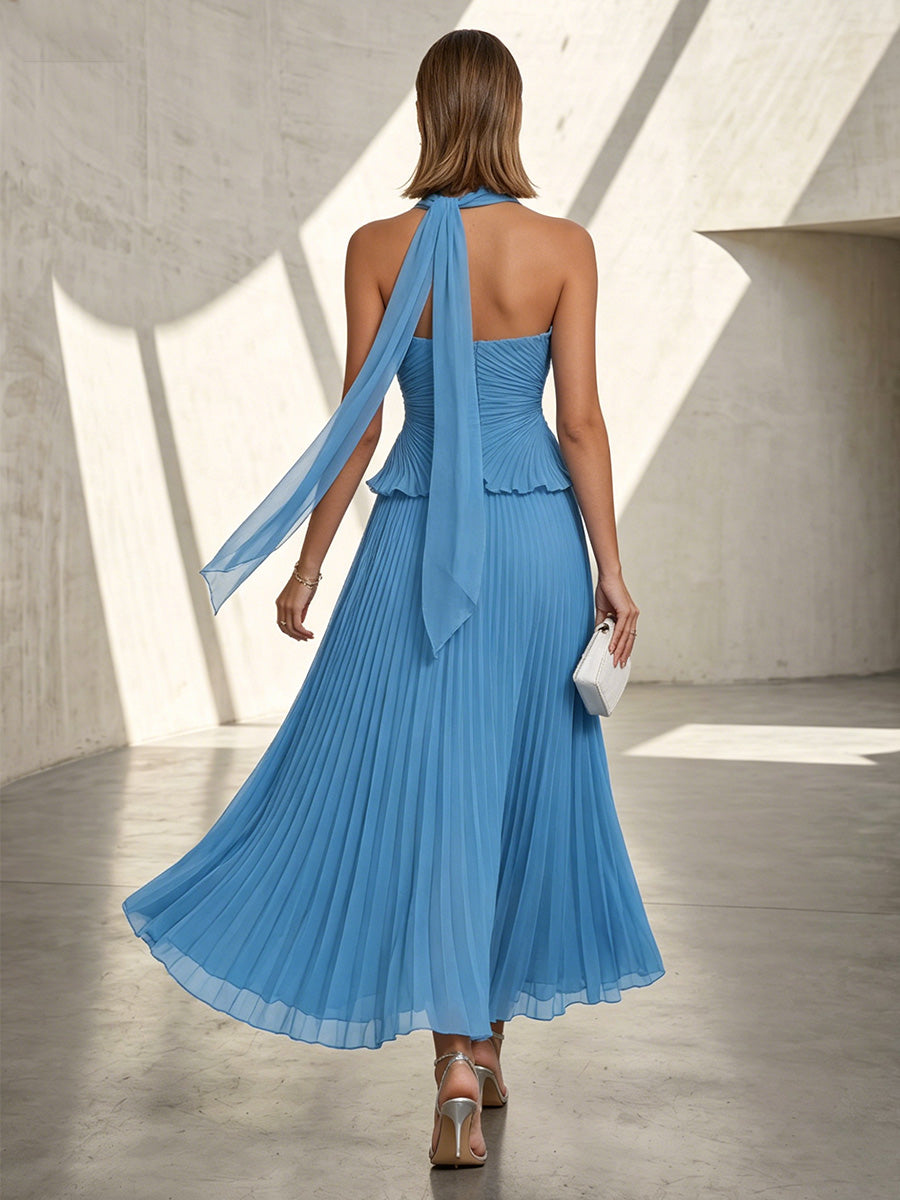 Chiffon A Line Sweetheart Scarf Formal Dresses
