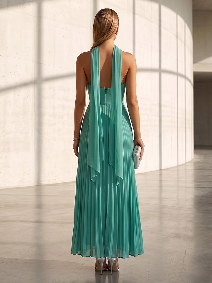 Chiffon A Line Strapless Scarf Formal Dresses
