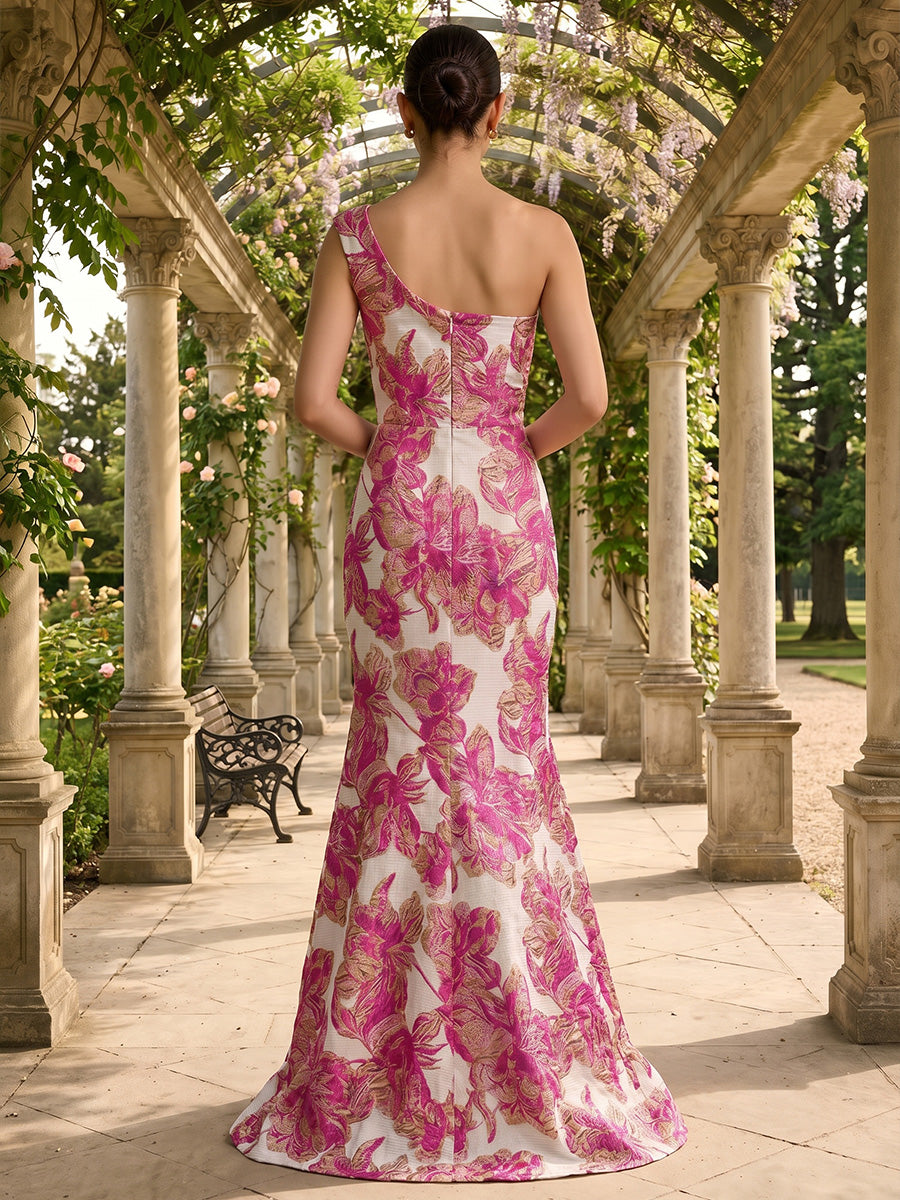 Jacquard Mermaid One Shoulder Simple Evening Dresses