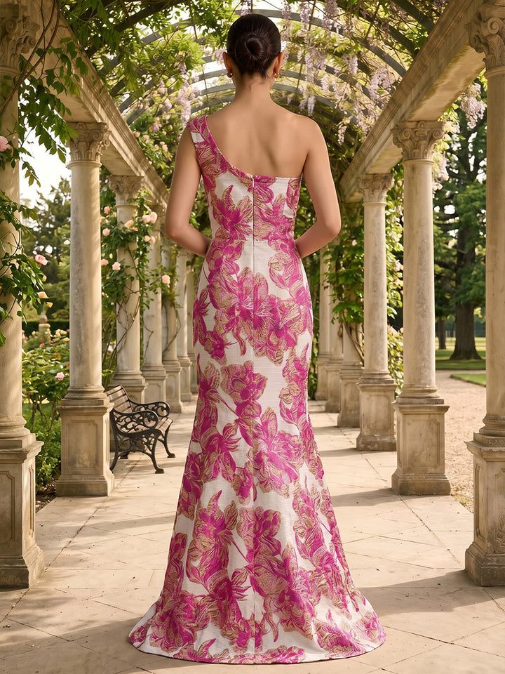 Jacquard Mermaid One Shoulder Simple Evening Dresses