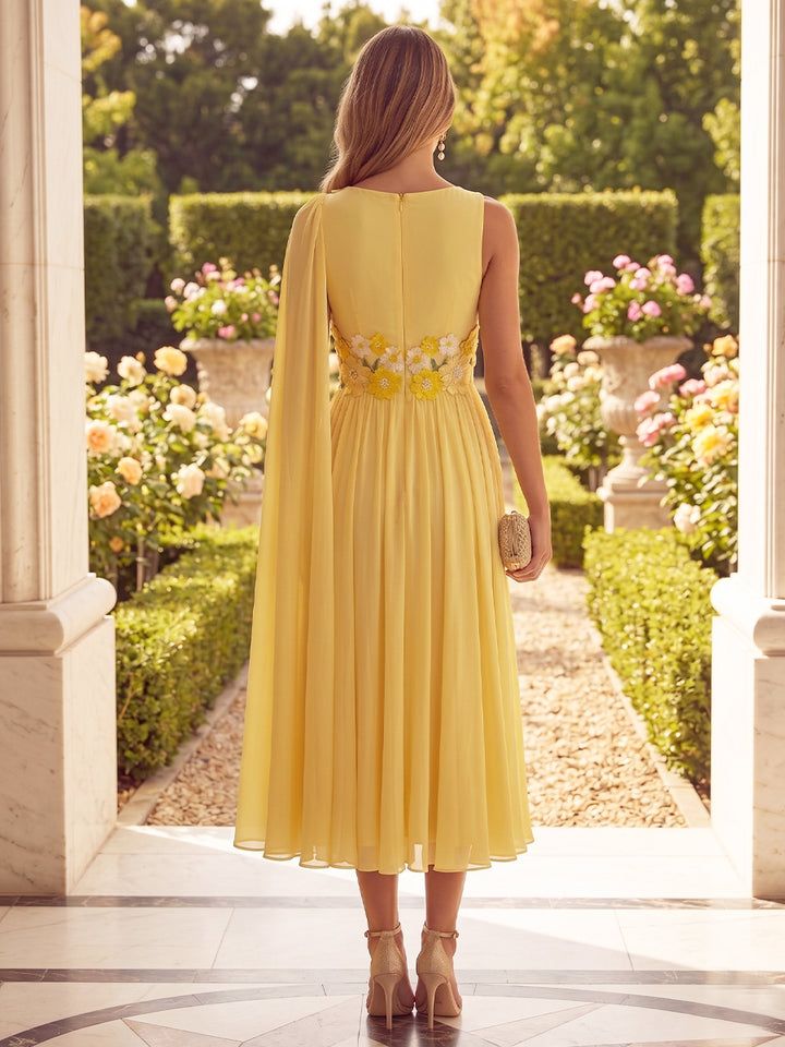 Chiffon A Line One Shoulder Pleats Ruffles Formal Dresses