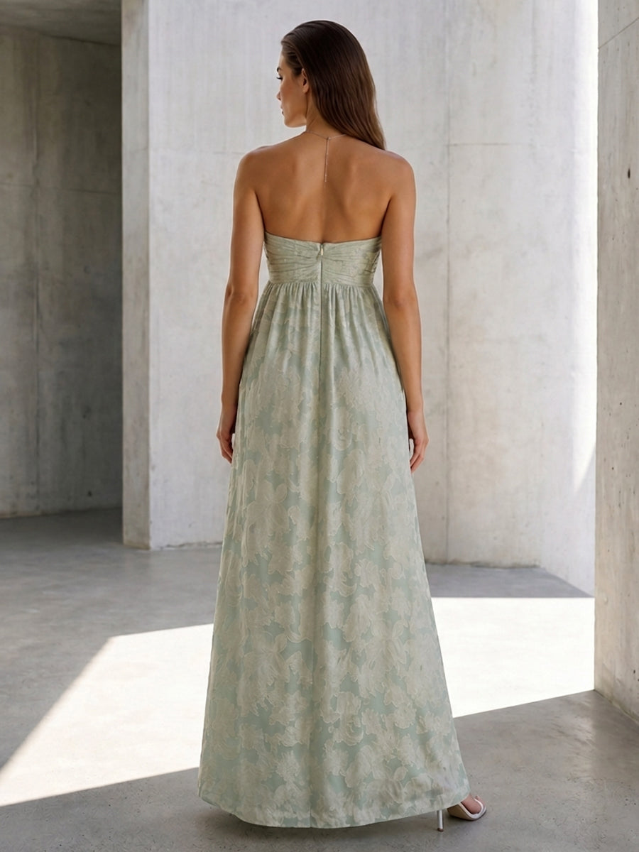 Chiffon A Line Sweetheart Ruched High Waist Formal Dresses