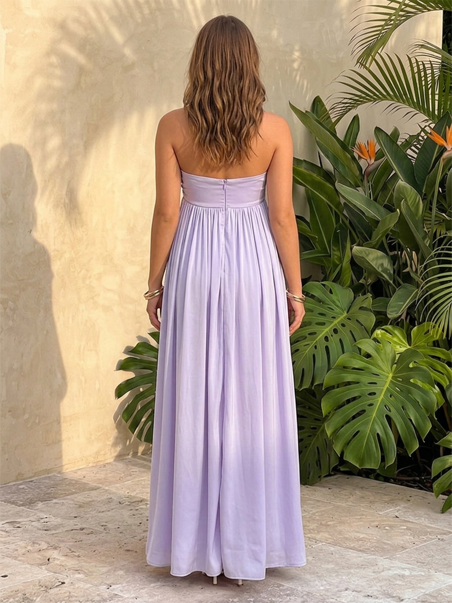 Chiffon A Line Sweetheart Ruched Pleats Twisted Formal Dresses