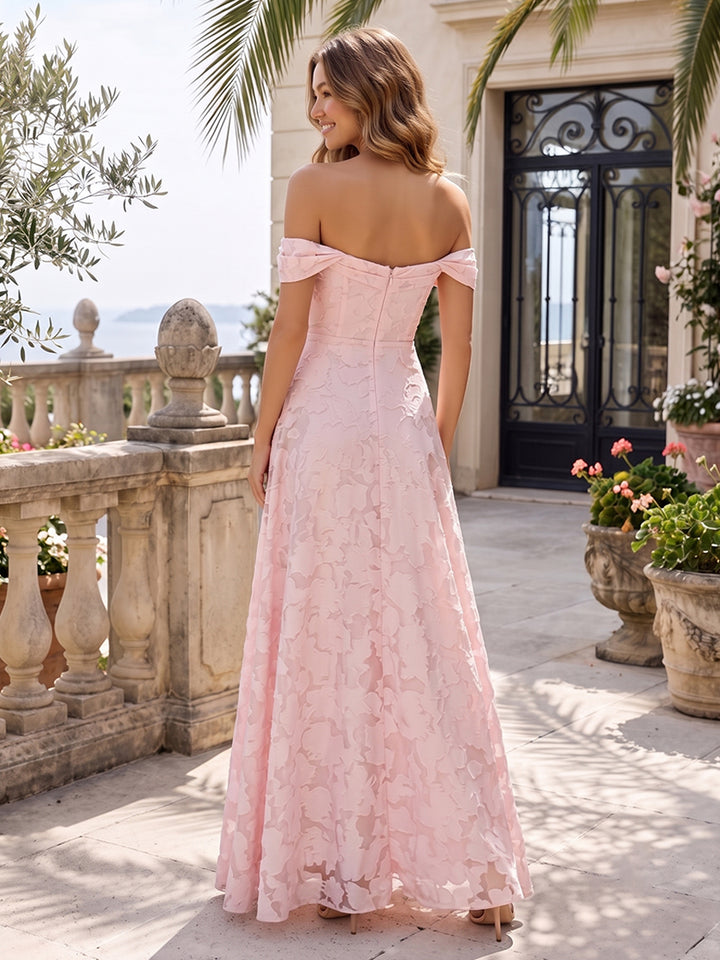 Laces A Line Off the Shoulder cowl neck Formal Dresses