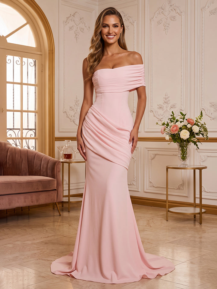 Chiffon Mermaid One Shoulder Ruffles  Formal Dresses