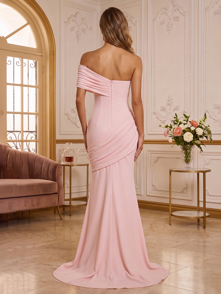 Chiffon Mermaid One Shoulder Ruffles  Formal Dresses